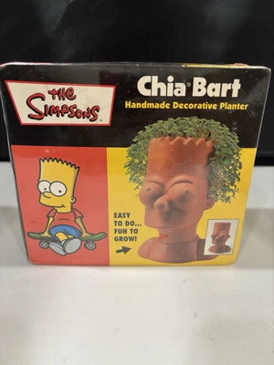 New Sealed The Simpsons Chia Bart Handmade Decorative Planter Growing Pot