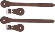 POPETPOP 2pcs Adjustable Pu Straps for Men and Women Western Boot Accessories and Elegant Spur Heel Straps for Riding Gear Deep Brown