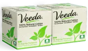 Veeda Natural Cotton Tampons, Regular, Compact Applicator, 2 Boxes of 16 count