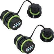ELifeApply Waterproof Panel USB Connector, Waterproof IP68 USB 3.0 Panel Mount Connector, Female to Female, Bulkhead Extension Adapter, YPM20 2 PCS Pack