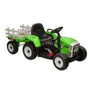 Kids Farm Tractor Electric Ride On Toys 2.4G R/C Remote Control Cars w/ Trailer Green