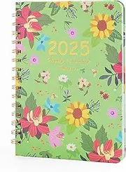Junart 2025 Academic Diary A5 Week to View from January to December 2025 Weekly & Monthly Planner,Teacher Planner,Academic Year Diaries with Elastic Strap(Green)