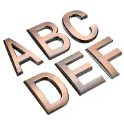 House Numbers 3D Mailbox A-F for Outside, 6Pcs, Bronze
