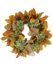 Creative Displays 26in Fall Wreath with Hydrangeas & Leaves