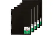 5 Pack Derwent Academy Visual Art Diary Portrait 120 Pages 11"x14" Inch Black