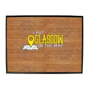 Put On The Map Glasgow - Funny Novelty Doormat Man Cave Floor mat