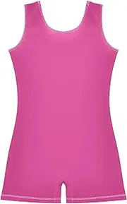 [ODAWA] Girl Leotard Gymnastics Camellia One-Piece Kids Unitard Biketards with Shorts, Girls Leotards for Gymnastics