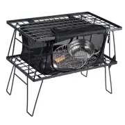 Camping Table Foldable Outdoor Tableware Storage Condiment Organizer