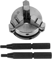 50mm Scroll Manual Chuck Mini Woodworking Hand Chuck with 3 Jaws & Mounting Thread for Machine Tools
