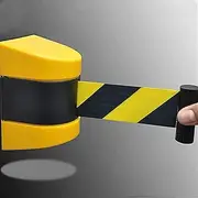 Queue Belt Barrier Retractable,Queue Line Dividers, Barrier Belt Wall Mounted Retractable Fixed Wall Mount Belt Barrier, Crowd Control Barrier Retractable Rope Barrier (10m)