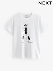 White Wicked Witch Halloween Graphic 100% Cotton T-Shirt (AB8928) | $19
