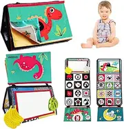 Crinkle Cloth Book - Fun Mirror Pendant Colorful Cloth Book | Baby Crinkle Books Soft Books for Babies High Contrast Sensory Book for Brain Development, Fun Mirror Pendant Colorful Cloth Book