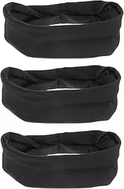 [Healeved] 3pcs Sports Yoga Hair Band Headband Sports Sweatband Head Sweat Bands for Men Hair Band Headwear for Women Sweatband Head Bandana for Men Hair Turbans for Women Fabric Black