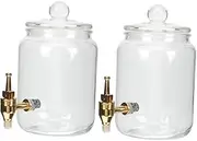 Luxshiny 2pcs Glass Storage Jar Wine Bottle Drinks Bottle Holder Airtight Beverage Container Glass Drink Barrel