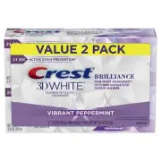 Crest 3D White Brilliance Toothpaste 110 g (2 pack) ships from EU, peppermint