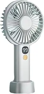 Vortex S-19-White Small Handy Convenient Wireless Rechargeable Powerful 5 speed levels Natural wind mode option Battery level indication standing fan with table dock(White)