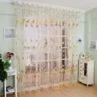 Living Room Flower Home Decoration Curtain Window Drapes Tulle Sheer Curtains