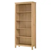 Design Square Kayle Classic Scandinavian 5-Tier Bookcase Display Shelf Cabinet - Oak