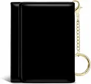 [Jogjam] Womens Wallet, Small Slim RFID Blocking Card Wallets, Trifold PU Leather Card Holder Wallet Organizer with Keychain, Mini Pocket Cash Purse with 7 Card Slots ID Window for Girls, Black, Modern
