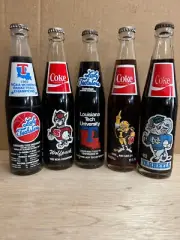 NCAA 5 bottle Coca-Cola Collection 1980s