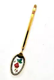 Vintage Enameled Bowl Souvenir Spoon 12.5cm