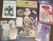 5 PACKS 135+ Pc Bundle Junk Journal Ephemera Paper Stickers Scrapbook Cards Tags