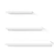 Artiss Floating Wall Shelf Set of 3 White with Sturdy metal frame