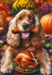 Cocker Spaniel Buff Thanksgiving Flag