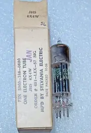 JHS 6X4W Sylvania NOS 1956 Vacuum Tube, black plate/square getter -will combine