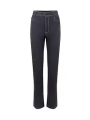 Navy Contrast Stitch Straight Leg Trousers