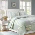 Spa Green Real Patchwork 100%Cotton Quilt Set, Bedspread, Coverlet