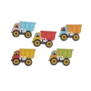 Cartoon Truck Mixed Colors Button Scrapbook Clothing Decors Wooden Buttons 10pcs