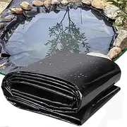 Black Pond Liner, 5 Mil Fish Pond Mat 5x6m 6x7m 7x8m 8x10m 10x12m HDPE Pond Liners for Koi Ponds Fountains Fish Pool Water Gardens Underlay(10x10m(32.8x32.8ft))