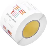 HONMEET 1 Roll Self Adhesive Thank You Stickers Decorative Labels for Present Packing and Versatile Adhesive Sealing Stickers for Orders and Special Occasions