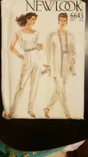 Formal Pleated Pant/Draped Tunic Jacket Bridal New Look 6643 Vtg Pattern~UC