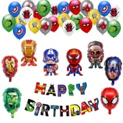 Superhero Theme Party Decoraring Set Birthday Banner Superhero Shaped Balloons Kids Birthday Decorations