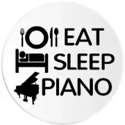 Eat Sleep Piano - Circle Sticker Decal 3 Inch - Music Musician