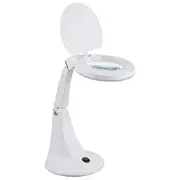 OHM Electric L-ZOOM LED Stand Light with Magnifying Glass DS-L30B-W 08-0871