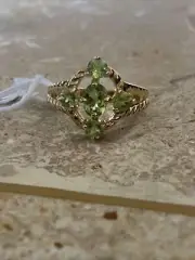 NWT Peridot 925 Sterling Silver 18k Gold Plated Ring Size 7.5 MSRP $169 #2115