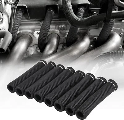Black Spark Plug Wire Boots Thermal Protection Insulator Sleeve Fit BMW (for: BMW)