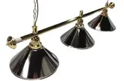 Pool Snooker Billiard Table Lighting - Brass Light (3 x Chrome Shades) 61 Inch