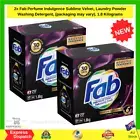 2x 1.8kg Fab Perfume Indulgence Sublime Velvet, Laundry Powder Washing Detergent
