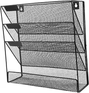 ROMISBABA Office Wall Organizer Sturdy Iron Wall File Holder for File Organizer Magazine Stand