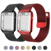 Mesh 40/44/41/45mm Cover+Stainless Steel Strap Loop For Apple Watch Series 7-1