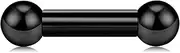 [LAURITAMI] PA Ring Black Prince Albert Piercing Jewellery Stainless Steel 10G 12G Straight Barbell Body Piercing Jewelry