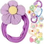 SUPVOX Floral Bow Hair Ties Set 12 Pieces Elastic Hair Bands for Girls Ponytail Holders for Boys and Girls