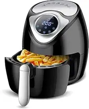 Air Fryer 1300W 2.6+3.5L Home Electric Air Fryer Timer Smart Touch Screen Airfryer Machine for Reheat or Gr(air fryers) (Black 2.6+3.5L) Comfortable Anniversary