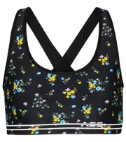 [Adam Selman Sport] Adam Selman Sport Cross-Back floral sports bra AU 8 black