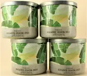 QTY 4 Bath & Body Works White Barn SUGARED LEMON ZEST 3 Wick 14.5 Scented Candle