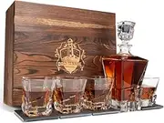 Don Vassie Luxury Whisky Decanter Set with 4 Glasses-Mount Kosciusko